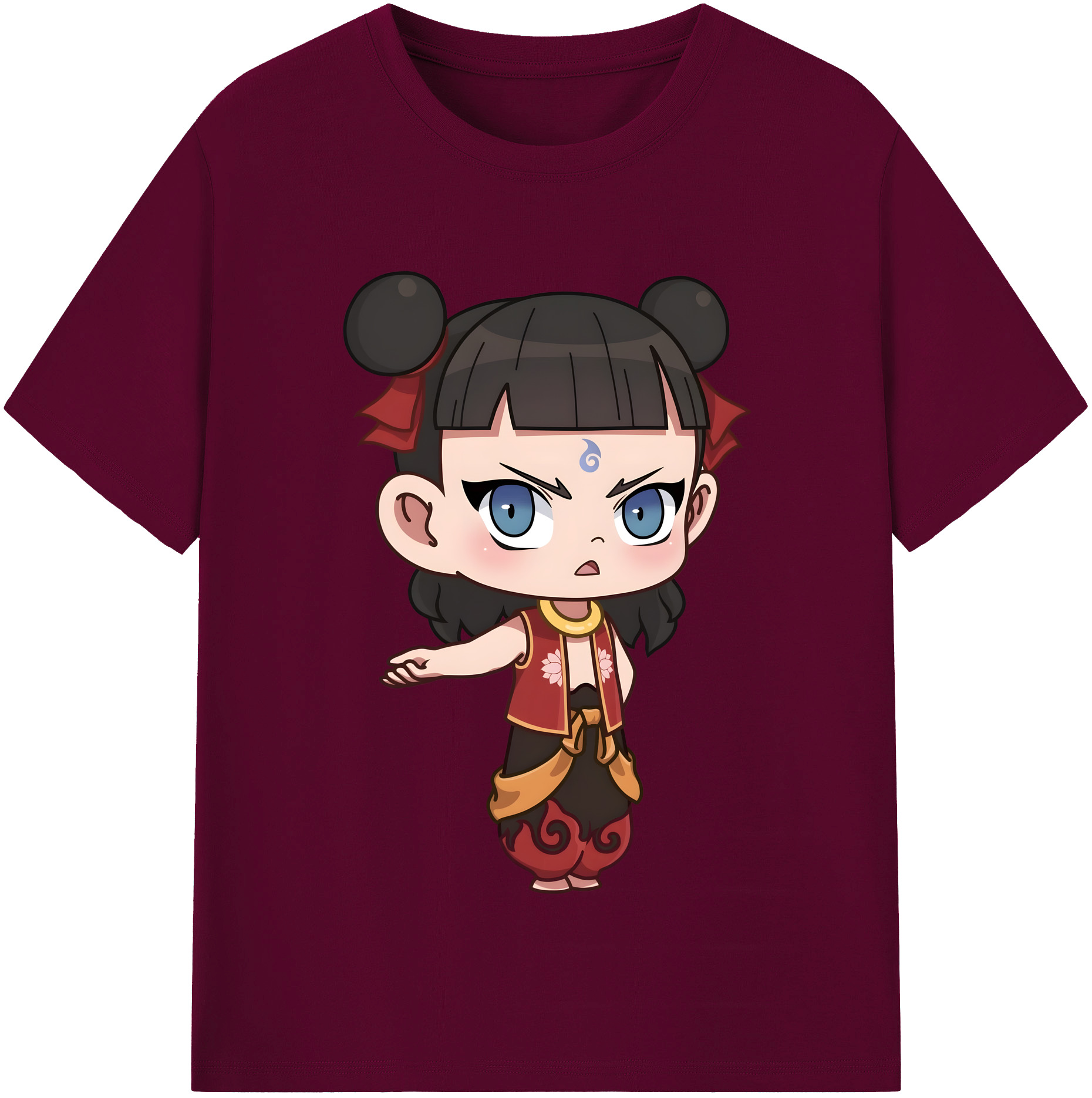 （画像用） Ne Zha 2 ナタ 魔童の大暴れ レディースカジュアルプリントTシャツ（綿100％）